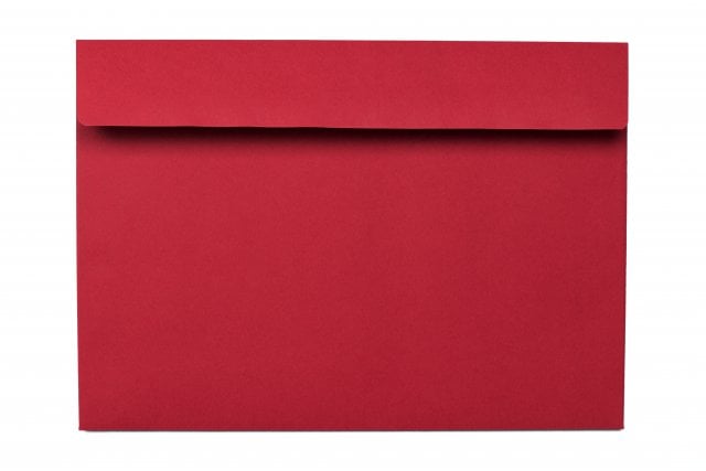 Enveloppes DIN C5 adhésives, rouge foncé