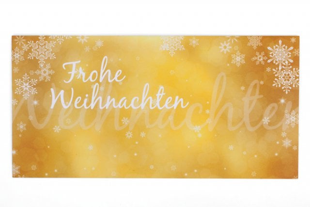 Enveloppes DIN long, impression jaune, Noël neige