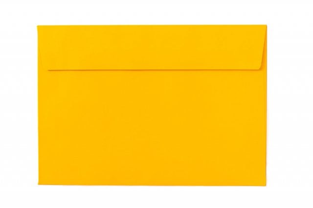 Enveloppes DIN C6 autocollantes, jaune foncé