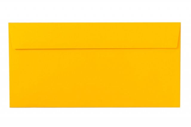 Enveloppes DIN Lang autocollantes, jaune foncé
