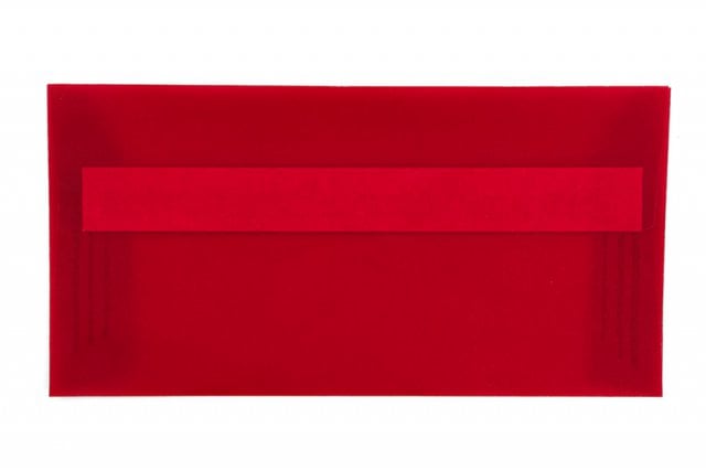 Enveloppes DIN Longues autocollantes, Transparent Rouge