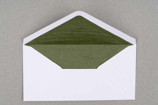 Enveloppes DIN long, Blanc avec intérieur vert