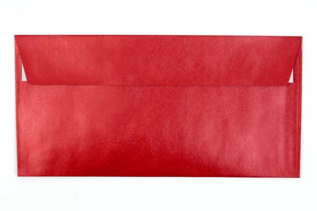 Enveloppes DIN long adhésives, rouge nacré