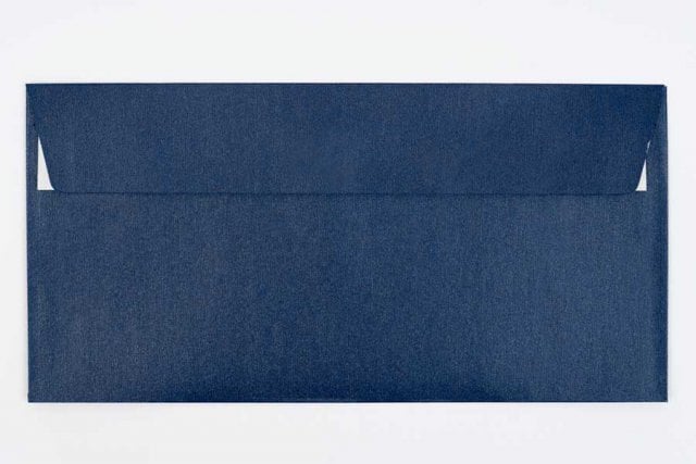 Enveloppes DIN Long autocollantes, Bleu foncé nacré