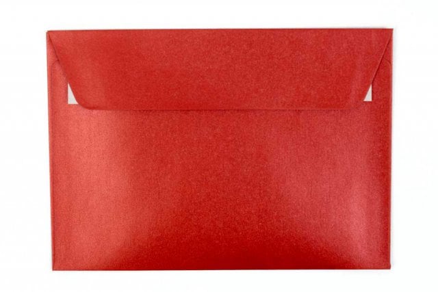 Enveloppes DIN C6 autocollantes, rouge nacré