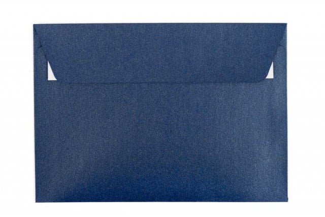 Enveloppes DIN C6 autocollantes, bleu foncé nacré