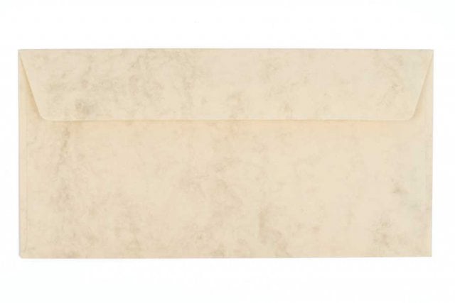 Enveloppes DIN long adhésives, marbrées Crème