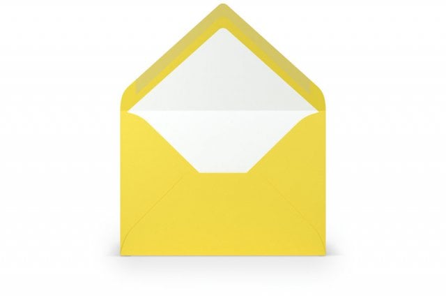 Enveloppes DIN B6, doublées jaunes