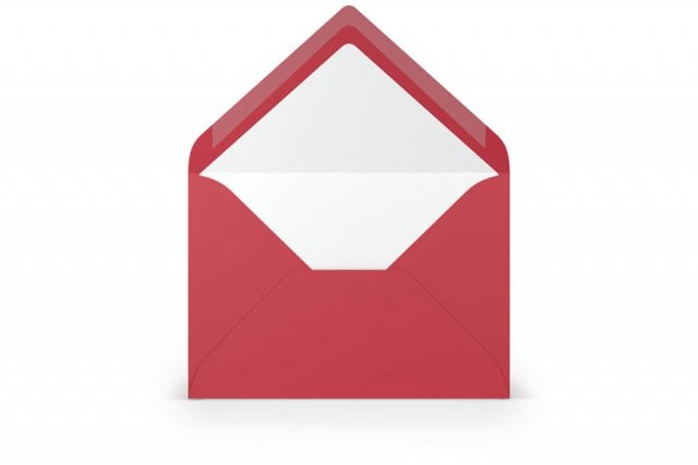 Enveloppes DIN B6, doublées de rouge