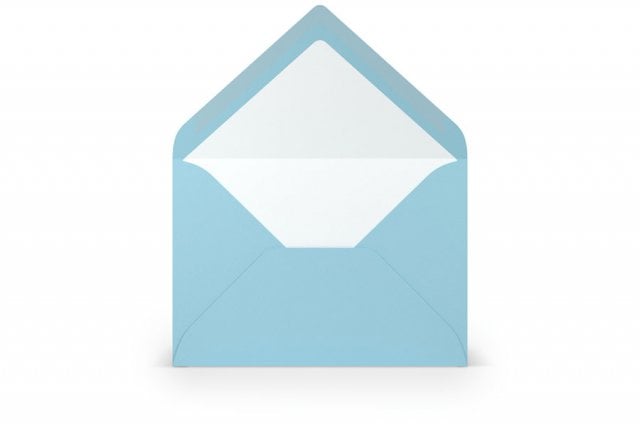 Enveloppes DIN B6, doublées bleu clair