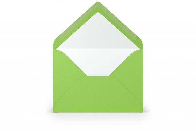 Enveloppes DIN B6, doublées vert clair
