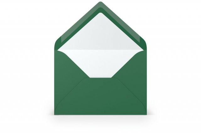 Enveloppes DIN B6, doublées vert foncé