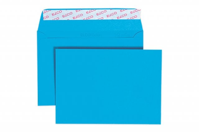 Enveloppes Elco DIN C6 autocollantes, bleu intense