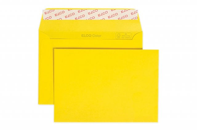 Enveloppes Elco DIN C6 autocollantes, jaune doré