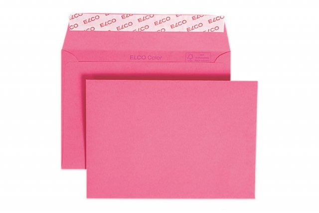Enveloppes Elco DIN C6 autocollantes, rouge éosine