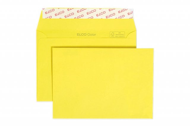 Enveloppes Elco DIN C6 autocollantes, jaune intense