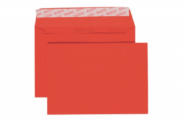 Enveloppes Elco DIN C6 autocollantes, rouge intense