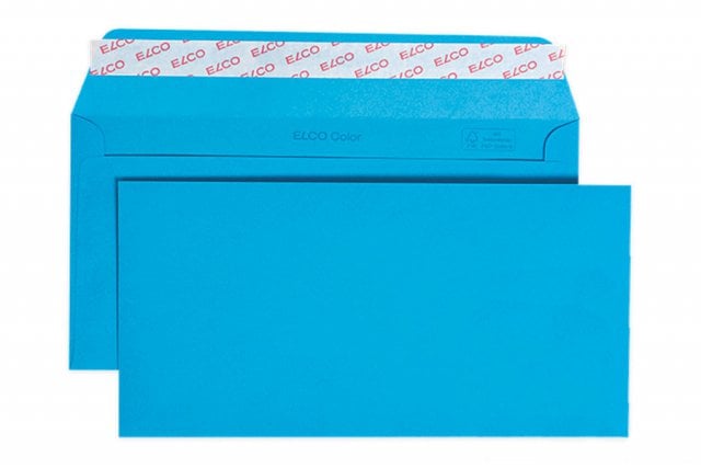 Enveloppes Elco DIN Lang+ autocollantes, bleu intense