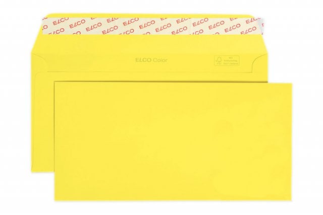 Enveloppes Elco DIN Lang+ autocollantes, jaune intensif