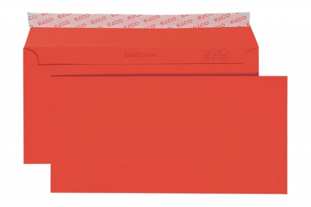 Enveloppes Elco DIN Lang+ autocollantes, rouge intense