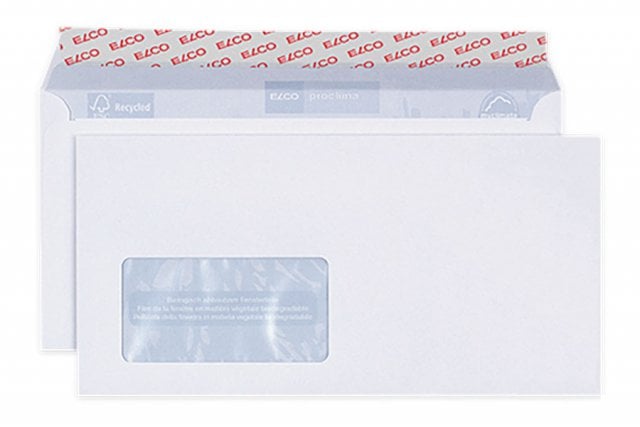 Enveloppes Elco Proclima DIN Lang+ autocollantes, blanches avec fenêtre