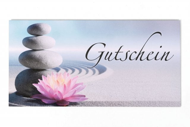 Enveloppes DIN Long, Impression Wellness Bleu, Bon cadeau