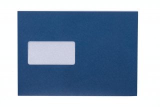 Enveloppes DIN C5 autocollantes avec fenêtre, impression bleu foncé