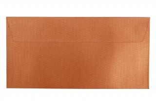 Enveloppes DIN Lang autocollantes, nacrées cuivre