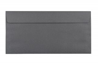 Enveloppes DIN long adhésives, impression gris foncé