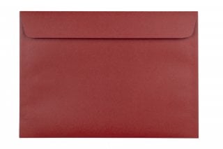 Enveloppes DIN C5 autocollantes, impression rouge foncé