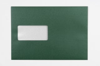 Enveloppes DIN C5 autocollantes avec fenêtre, impression vert foncé