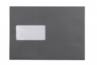 Enveloppes DIN C5 autocollantes avec fenêtre, impression gris foncé