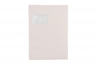 Enveloppes DIN C4 autocollantes avec fenêtre, impression Crème