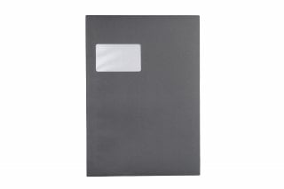 Enveloppes DIN C4 adhésives avec fenêtre, impression Gris foncé