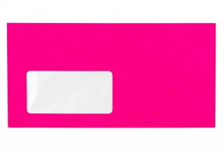 Enveloppes DIN long avec fenêtre, Neon Pink