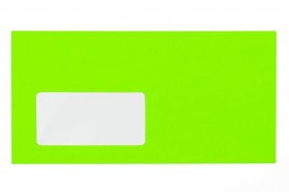 Enveloppes DIN long avec fenêtre, vert fluo