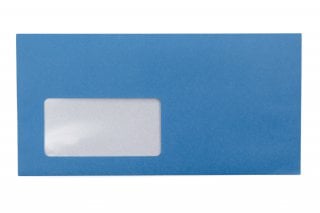 Enveloppes DIN long avec fenêtre, impression bleu
