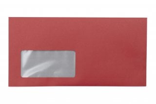 Enveloppes DIN Lang+ avec fenêtre, impression rouge