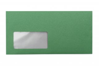 Enveloppes DIN Lang+ avec fenêtre, impression Vert