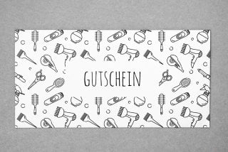 Enveloppes DIN long format, impression de symboles, bon cadeau coiffeur