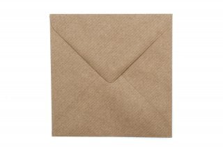 Enveloppes Carré 130x130 mm, papier kraft natron strié