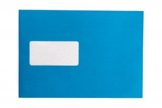 Enveloppes DIN C5 autocollantes avec fenêtre, impression bleue
