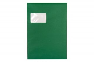 Enveloppes DIN C4 autocollantes avec fenêtre, impression Vert