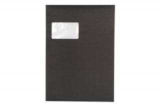 Enveloppes DIN C4 autocollantes avec fenêtre, impression noire