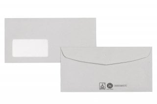 Enveloppes DIN Lang+, Gris recyclé avec fenêtre