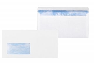 Enveloppes DIN Longues autocollantes, recyclées blanches avec fenêtre