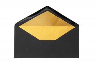 Enveloppes DIN long, Noir avec intérieur doré