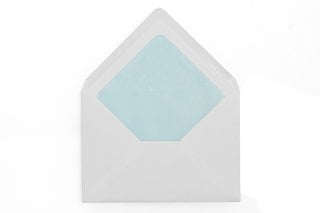 Enveloppes DIN C6, blanches avec doublure intérieure bleu clair