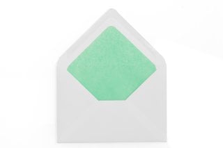 Enveloppes DIN C6, blanches avec doublure intérieure turquoise