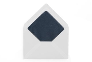 Enveloppes DIN C6, blanches avec doublure intérieure bleu foncé